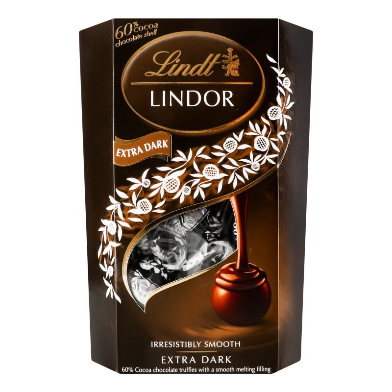 Цукерки LINDT Шоколадні Lindor Balls Dark 60% 200г
